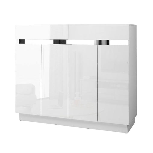 Artiss 120cm Shoe Cabinet Shoes Storage Rack High Gloss Cupboard White Drawers - ozily