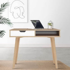 Artiss 2 Drawer Wood Computer Desk - ozily