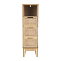 Artiss 3 Chest of Drawers Rattan Furniture Cabinet Storage Side End Table Shelf Furniture > Living Room FURNI-E-RAT-3D1R-WD Online Furniture