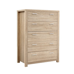 Artiss 5 Chest of Drawers Tallboy Dresser Table Bedroom Storage Cabinet Furniture > Bedroom FURNI-N-MAXI-CDR02-WD-AB Online Furniture