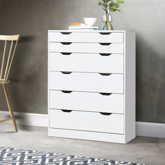 Artiss 6 Chest of Drawers Tallboy Cabinet Storage Dresser Table Bedroom Storage Furniture > Bedroom FURNI-G-DT-4D2-WH-AB Online Furniture