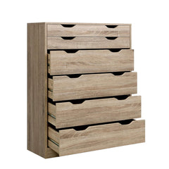 Artiss 6 Chest of Drawers Tallboy Dresser Table Storage Cabinet Oak Bedroom Furniture > Living Room FURNI-G-DT-4D2-OAK-AB Online Furniture