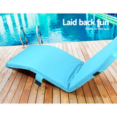 Artiss Adjustable Beach Sun Pool Lounger - Blue - ozily