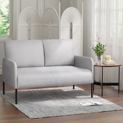 Artiss Armchair 2-Seater Sofa Accent Chair Loveseat Grey Linen Fabric Metal Leg Furniture > Bar Stools & Chairs UPHO-B-ARM08-2S-FB-GY Online Furniture