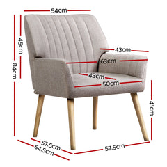 Artiss Armchair Fabric Beige Sebastini Furniture > Living Room UPHO-C-ARM-5098-BG Online Furniture