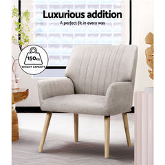 Artiss Armchair Fabric Beige Sebastini Furniture > Living Room UPHO-C-ARM-5098-BG Online Furniture