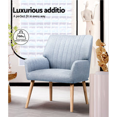 Artiss Armchair Fabric Blue Grey Sebastini Furniture > Living Room UPHO-C-ARM-5098-GY Online Furniture