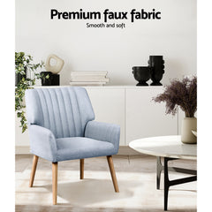 Artiss Armchair Fabric Blue Grey Sebastini Furniture > Living Room UPHO-C-ARM-5098-GY Online Furniture