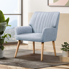 Artiss Armchair Fabric Blue Grey Sebastini Furniture > Living Room UPHO-C-ARM-5098-GY Online Furniture