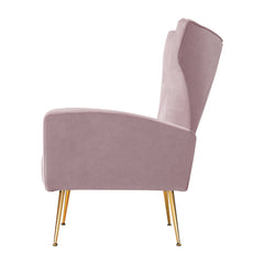 Artiss Armchair Lounge Chair Accent Armchairs Chairs Velvet Sofa Pink Seat Furniture > Living Room UPHO-C-ARM-8035-PK Online Furniture