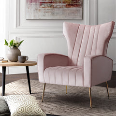 Artiss Armchair Lounge Chair Accent Armchairs Chairs Velvet Sofa Pink Seat Furniture > Living Room UPHO-C-ARM-8035-PK Online Furniture