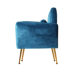 Artiss Armchair Lounge Chair Accent Chairs Armchairs Sofa Navy Velvet Cushion Furniture > Living Room UPHO-C-ARM-8026-NA Online Furniture