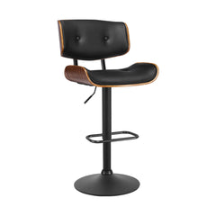 Artiss Bar Stool Gas Lift Wooden PU Leather - Black and Wood Furniture > Bar Stools & Chairs BA-TW-8045A-BK Online Furniture