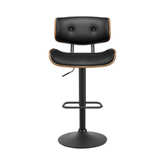 Artiss Bar Stool Gas Lift Wooden PU Leather - Black and Wood Furniture > Bar Stools & Chairs BA-TW-8045A-BK Online Furniture