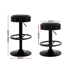 Artiss Bar Stools Kitchen Stool Black Barstool Furniture > Bar Stools & Chairs BA-TW-T7009-CB-BKX2 Online Furniture
