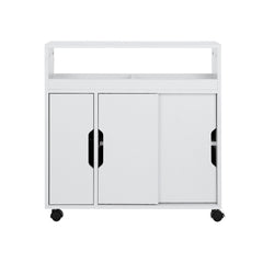 Artiss Bathroom Storage Cabinet Toilet Caddy Shelf 3 Doors With Wheels White Furniture > Bathroom FUR-V-BATH02-WH Online Furniture