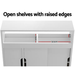 Artiss Bathroom Storage Cabinet Toilet Caddy Shelf 3 Doors With Wheels White Furniture > Bathroom FUR-V-BATH02-WH Online Furniture