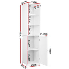 Artiss Bathroom Tallboy Furniture Toilet Storage Cabinet Laundry Cupboard Tall - ozily