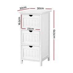 Artiss Bedside Table - White Furniture > Bedroom ST-CAB-3D-WH Online Furniture