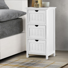 Artiss Bedside Table - White Furniture > Bedroom ST-CAB-3D-WH Online Furniture