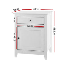 Artiss Bedside Tables Big Storage Drawers Cabinet Nightstand Lamp Chest White Furniture > Bedroom FURNI-G-SCAN02-BS-WH Online Furniture