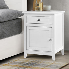 Artiss Bedside Tables Big Storage Drawers Cabinet Nightstand Lamp Chest White Furniture > Bedroom FURNI-G-SCAN02-BS-WH Online Furniture