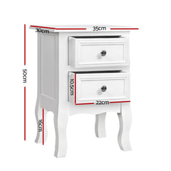 Artiss Bedside Tables Drawers Side Table French Storage Cabinet Nightstand Lamp Furniture > Bedroom DRESS-TAB-BS-WH Online Furniture