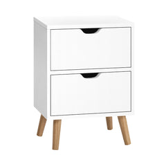 Artiss Bedside Tables Drawers Side Table Nightstand White Storage Cabinet Wood Furniture > Bedroom FURNI-E-SCAN-BS01-WH Online Furniture