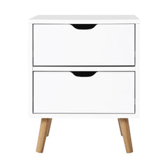 Artiss Bedside Tables Drawers Side Table Nightstand White Storage Cabinet Wood Furniture > Bedroom FURNI-E-SCAN-BS01-WH Online Furniture