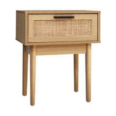 Artiss Bedside Tables Table 1 Drawer Storage Cabinet Rattan Wood Nightstand Furniture > Bedroom FURNI-E-RAT-BS-WD Online Furniture