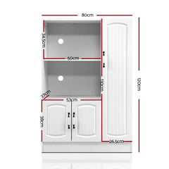 Artiss Buffet Sideboard Cabinet Storage Cupboard Doors White Kitchen Hallway - ozily