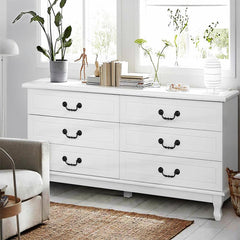 Artiss Chest of Drawers Dresser Table Lowboy Storage Cabinet White KUBI Bedroom - ozily