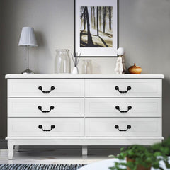 Artiss Chest of Drawers Dresser Table Lowboy Storage Cabinet White KUBI Bedroom - ozily