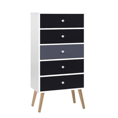 Artiss Chest of Drawers Dresser Table Tallboy Storage Cabinet Furniture Bedroom Furniture > Living Room FURNI-E-SCAN-TBOY01-WHBK Online Furniture