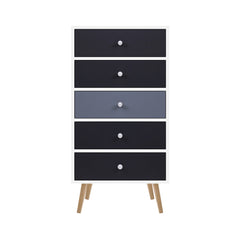 Artiss Chest of Drawers Dresser Table Tallboy Storage Cabinet Furniture Bedroom Furniture > Living Room FURNI-E-SCAN-TBOY01-WHBK Online Furniture