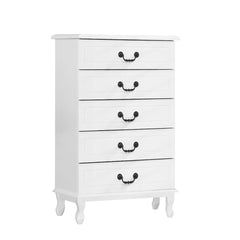 Artiss Chest of Drawers Tallboy Dresser Table Bedside Storage Cabinet Bedroom Furniture > Bedroom FURNI-P-KUBI-TBOY-WH-AB Online Furniture