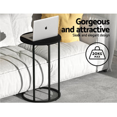 Artiss Coffee Table Side Table Laptop Desk Bedside Sofa Wooden Table Metal Frame Furniture > Living Room FURNI-G-IND-COF-01-BK Online Furniture