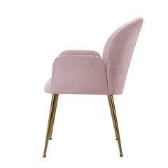 Artiss Dining Chairs Set of 2 Velevt Pink Kynsee Furniture > Living Room UPHO-C-DIN-5220-VEL-PKX2 Online Furniture