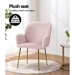 Artiss Dining Chairs Set of 2 Velevt Pink Kynsee Furniture > Living Room UPHO-C-DIN-5220-VEL-PKX2 Online Furniture