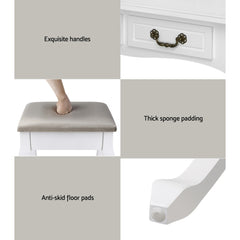 Artiss Dressing Table with Mirror - White Furniture > Bedroom DRESS-C-3MIR-4D-WH Online Furniture