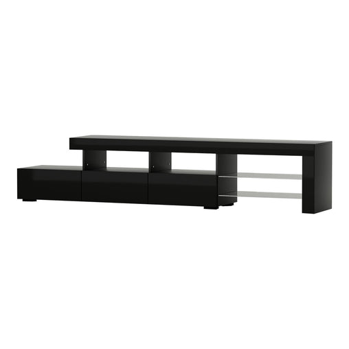 Artiss Entertainment Unit TV Cabinet LED 215cm Black Caya Furniture > Living Room FURNI-Q-LED-TV215-BK-AB Online Furniture