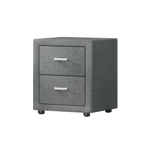 Artiss Fabric Bedside Table - Grey Furniture > Bedroom BFRAME-E-BSIDE-GY Online Furniture