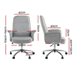 Artiss Fabric Office Chair Grey Furniture > Bar Stools & Chairs OCHAIR-1225-GY Online Furniture