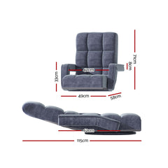 Artiss Floor Lounge Sofa Bed Swivel Charcoal Furniture > Living Room FLOOR-0163-VEL-CH Online Furniture