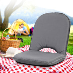 Artiss Floor Lounge Sofa Camping Portable Recliner Beach Chair Folding Outdoor Grey - ozily