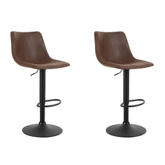 Artiss Kitchen Bar Stools Gas Lift Stool Chairs Swivel Barstools Vintage Fabric Furniture > Bar Stools & Chairs BA-K-0224-BRX2 Online Furniture