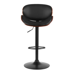 Artiss Kitchen Bar Stools Swivel Gas Lift Wooden Stool Metal Black Barstools Furniture > Bar Stools & Chairs BA-TW-8076-BK Online Furniture