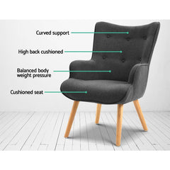 Artiss LANSAR Lounge Accent Chair - ozily