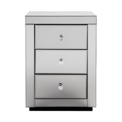 Artiss Mirrored Bedside table Drawers Furniture Mirror Glass Presia Smoky Grey Furniture > Bedroom MF-BT-7181-GY Online Furniture