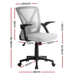 Artiss Office Chair Gaming Executive Computer Chairs Study Mesh Seat Tilt Grey - ozily